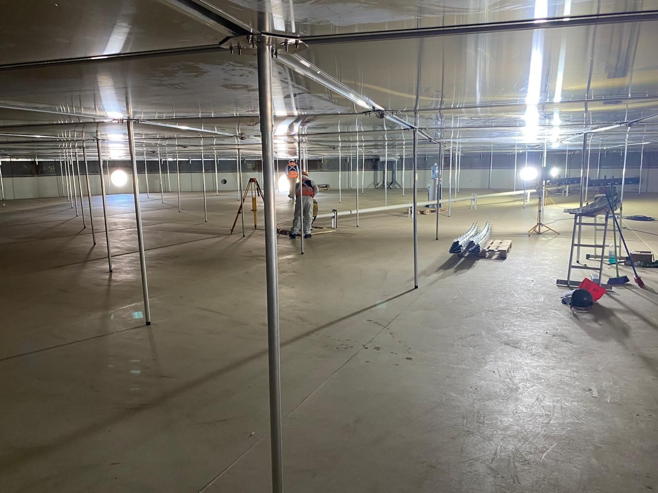 A storage tank seen from inside