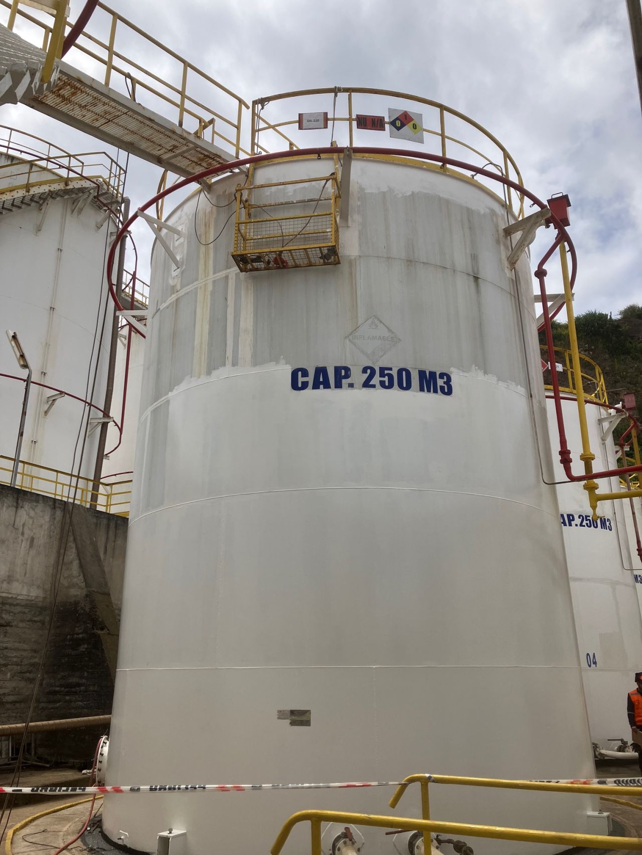 A storage tank seen from inside