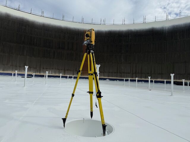 A storage tank seen from inside