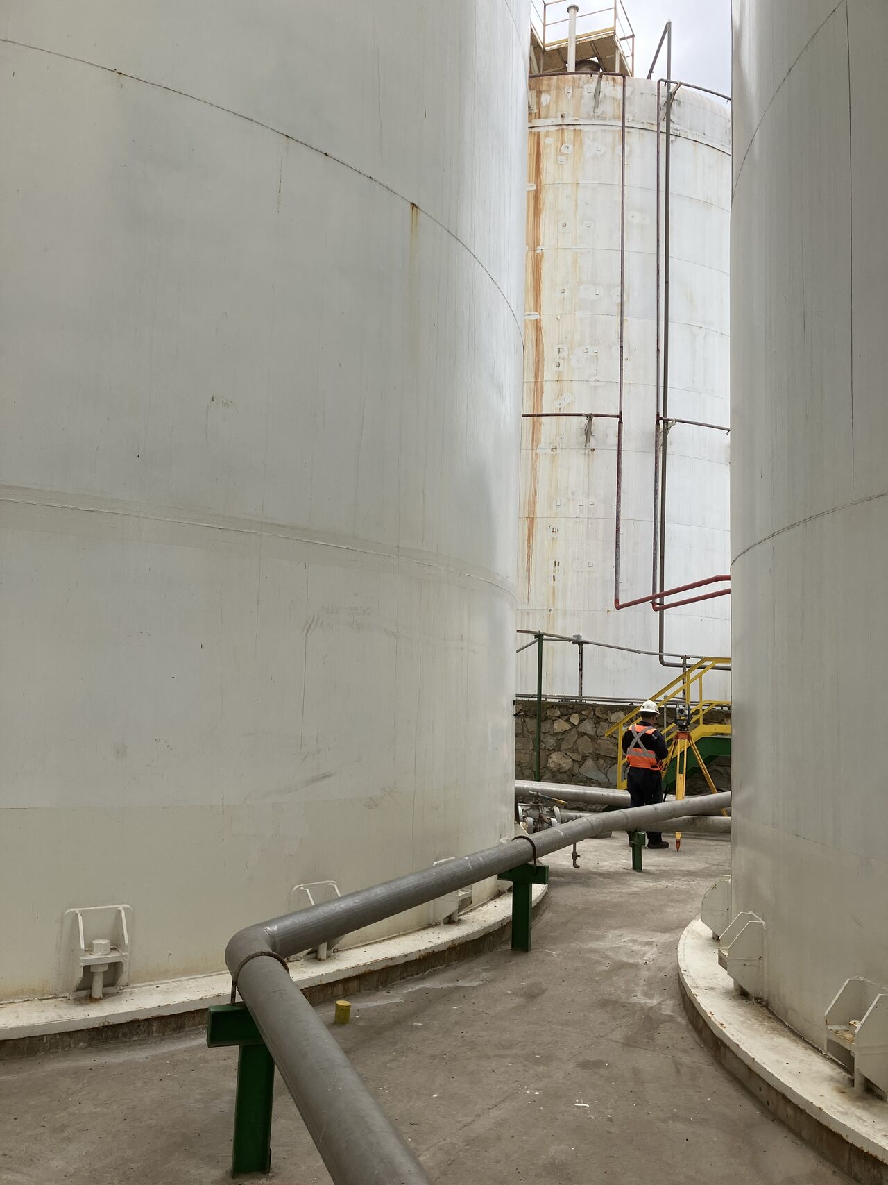 A storage tank seen from inside