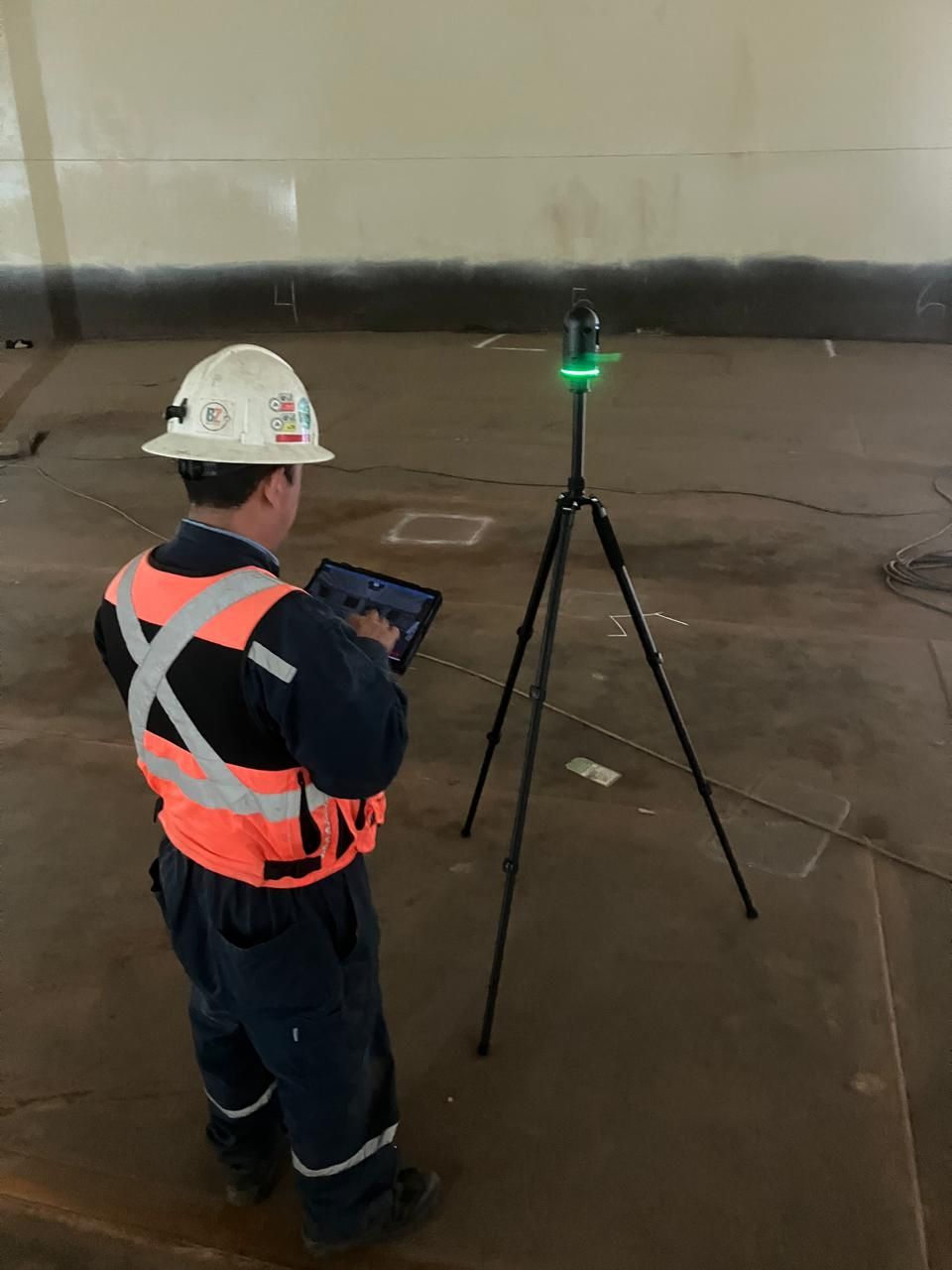 A storage tank seen from inside