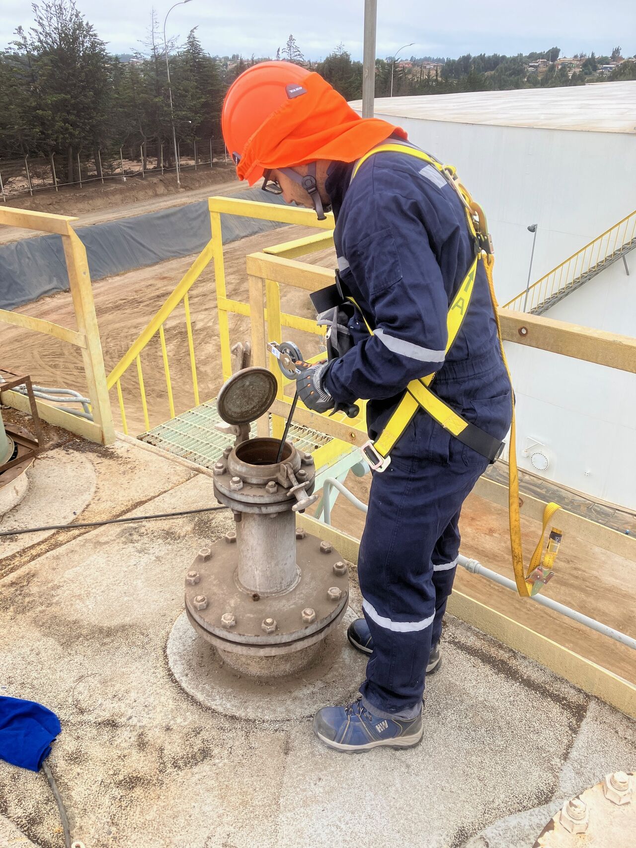 A storage tank seen from inside