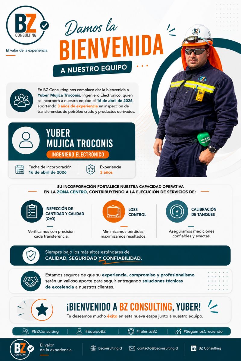 BZ Consulting | Damos la Bienvenida a Yuber Brayan Mujica Troconis
