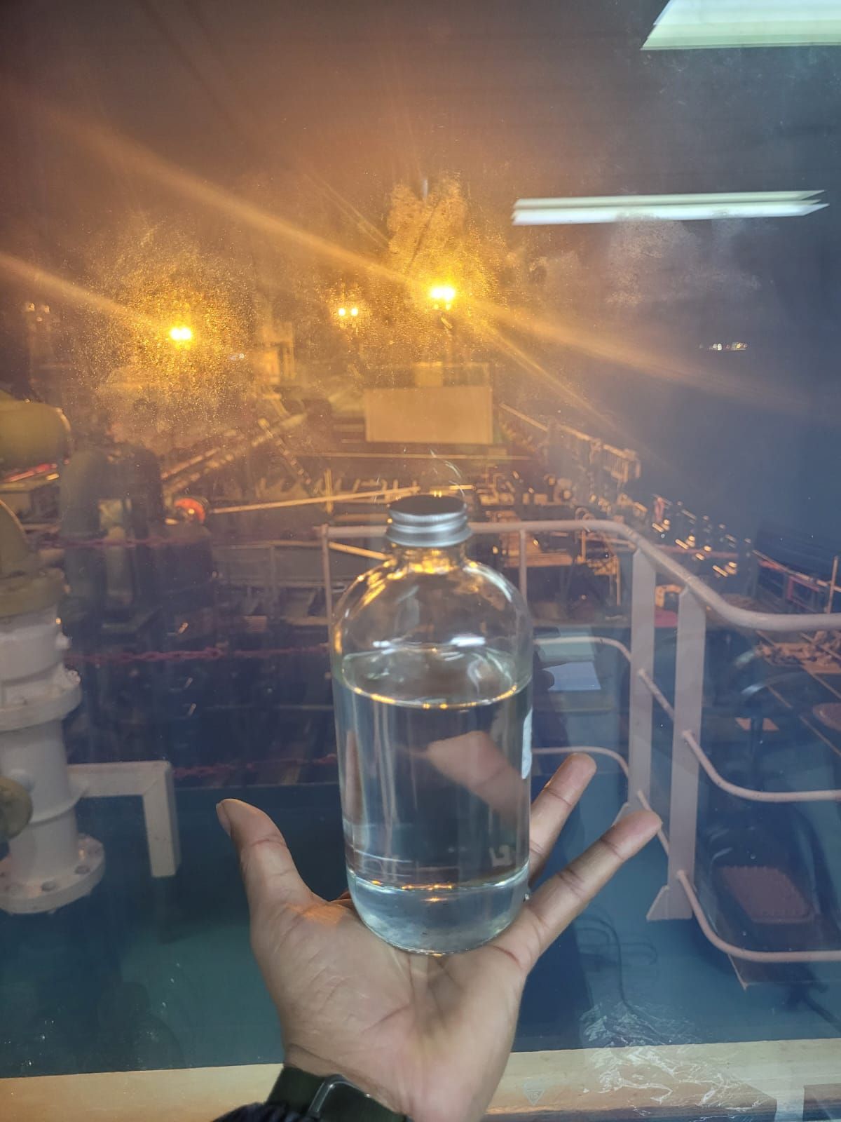 A storage tank seen from inside