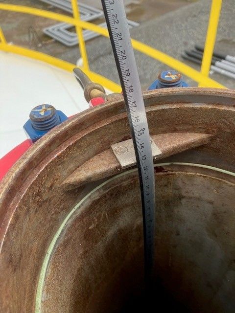 A storage tank seen from inside
